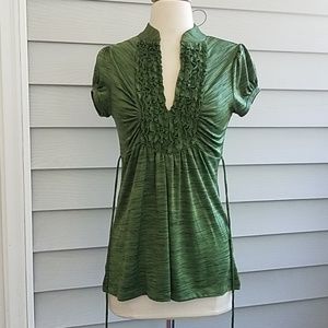 HeartSoul Green Ruffle Top